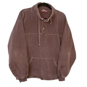 Vintage Naturally Rugged Washed Denim Shirt Mens Cotton Kangaroo Pocket 90s